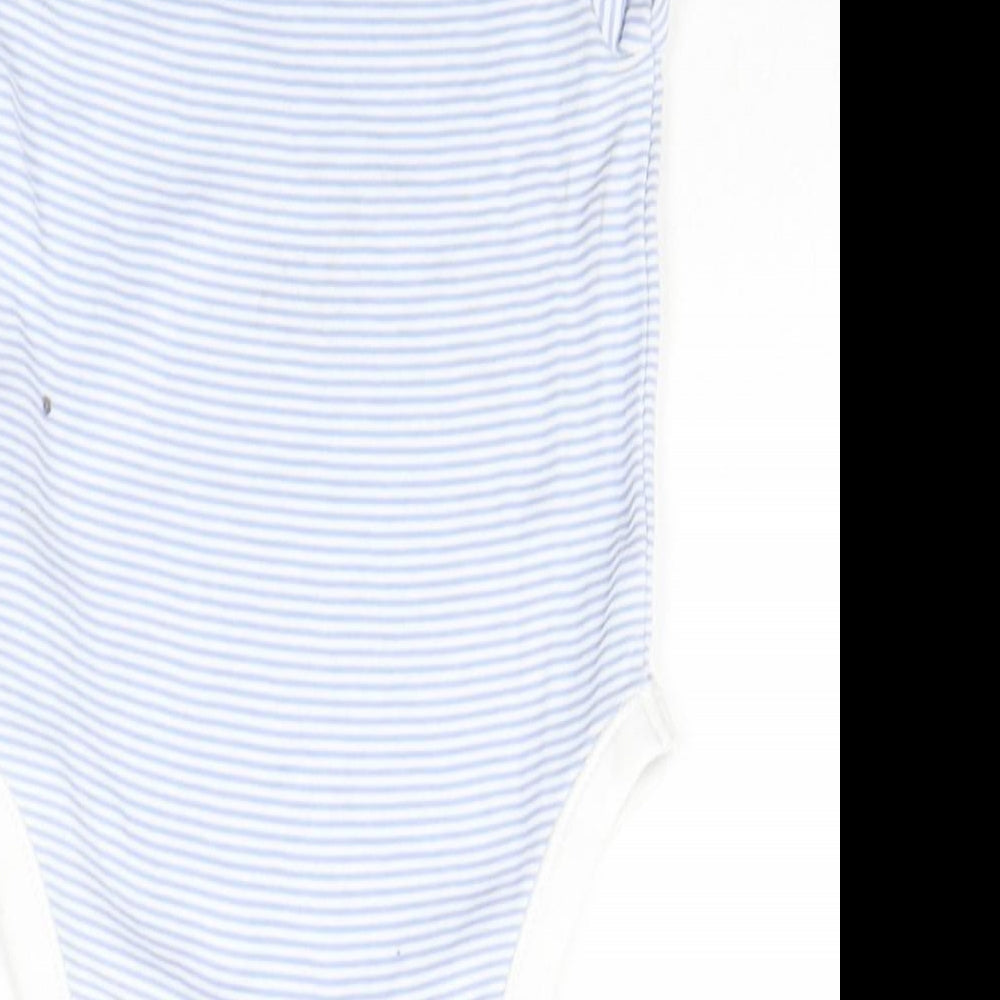 Nutmeg Baby Blue Striped  Babygrow One-Piece Size 6-9 Months