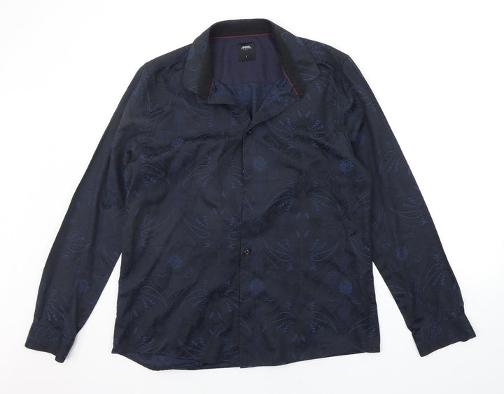 Burton Mens Blue Geometric   Button-Up Size L