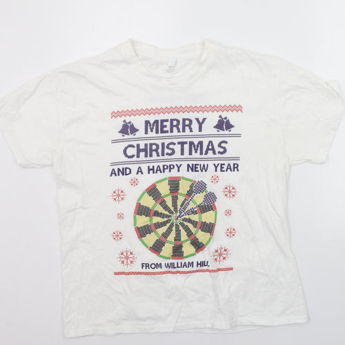 Casual classics Womens White   Basic T-Shirt Size L  - Christams