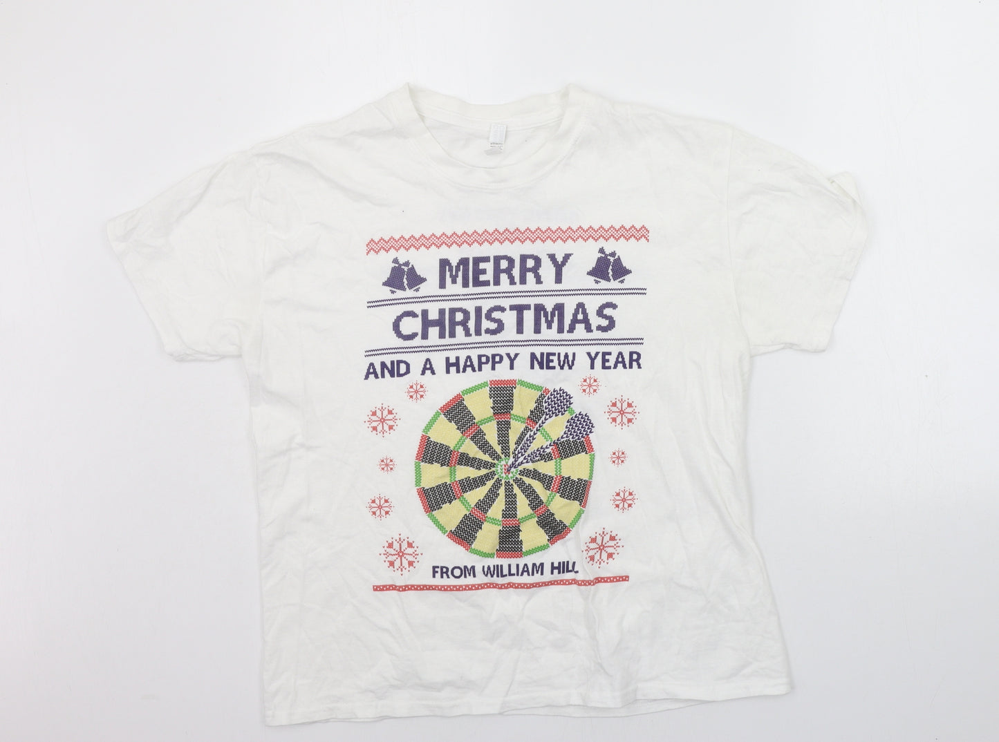 Casual classics Womens White   Basic T-Shirt Size L  - Christams