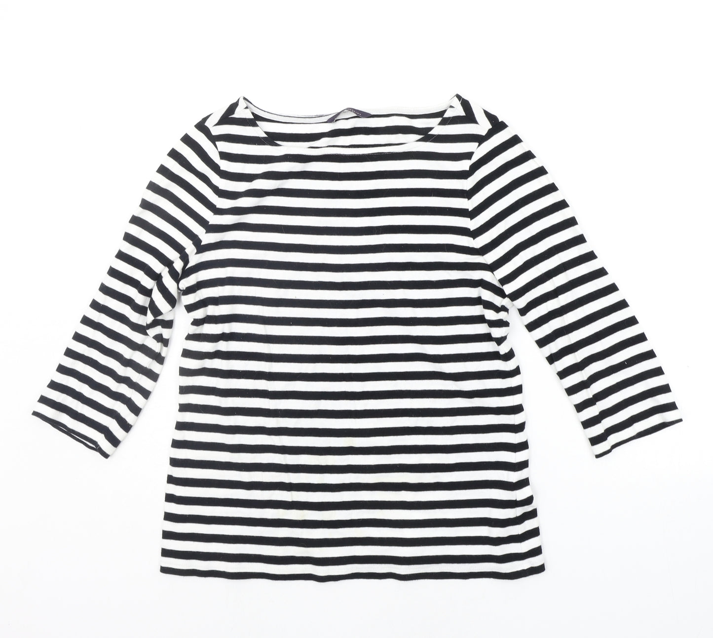 Marks and Spencer Womens Black Striped  Pullover Jumper Size 14