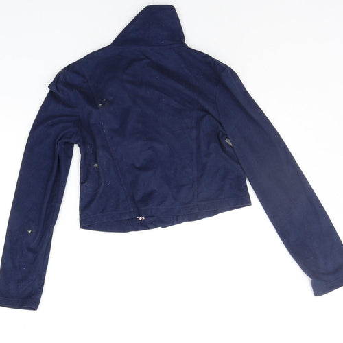 Beautees Womens Blue Floral  Jacket  Size 8