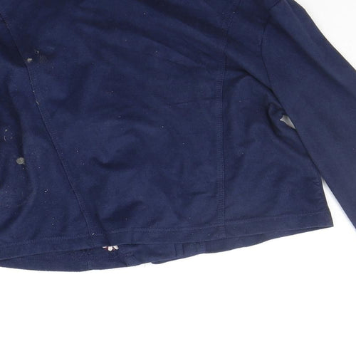 Beautees Womens Blue Floral  Jacket  Size 8