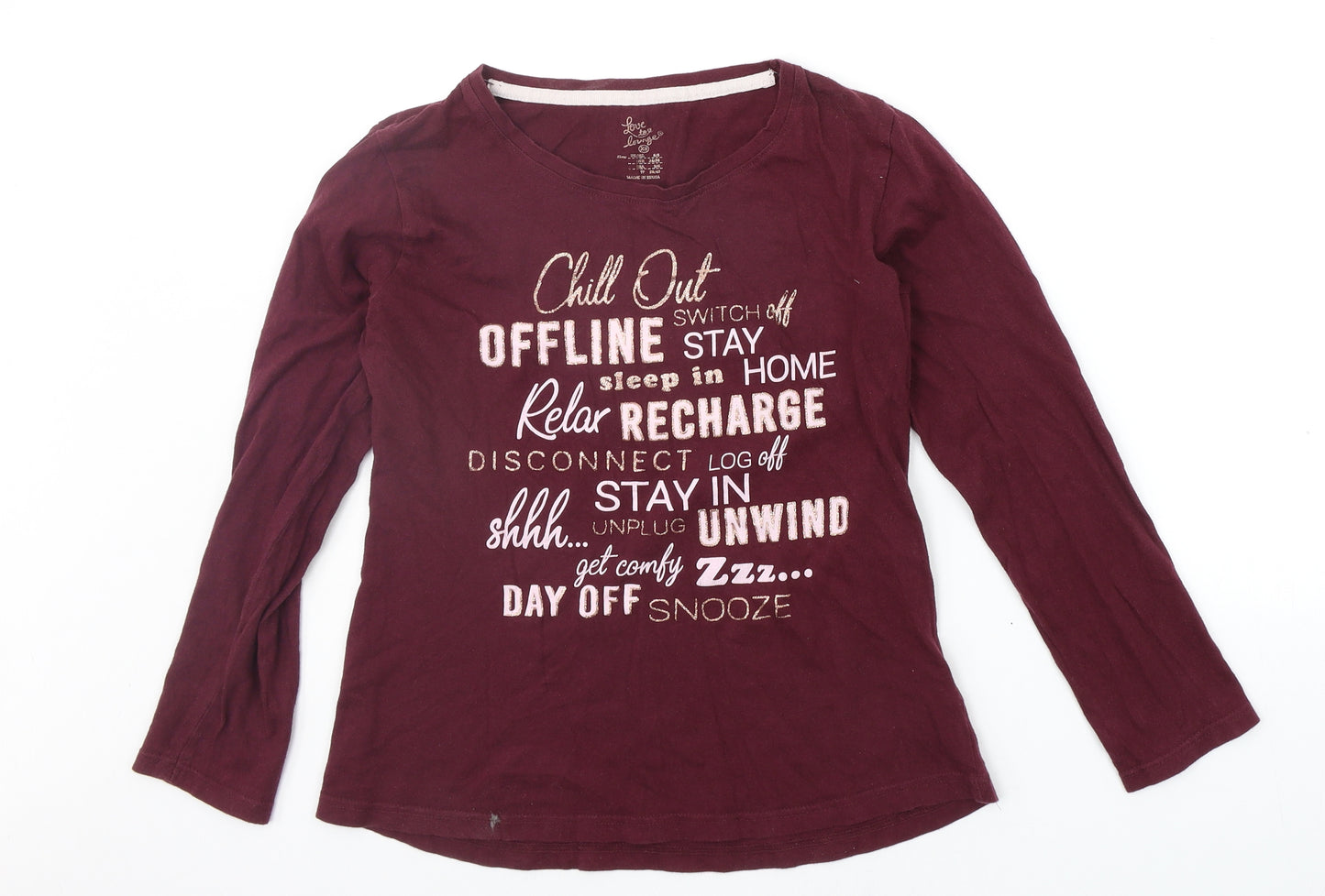 Primark Womens White Solid  Top Pyjama Top Size XS