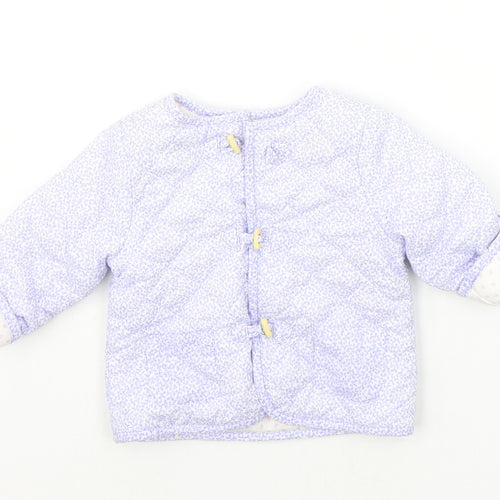 John Lewis Baby Blue Floral  Cardigan Jumper Size 6-9 Months