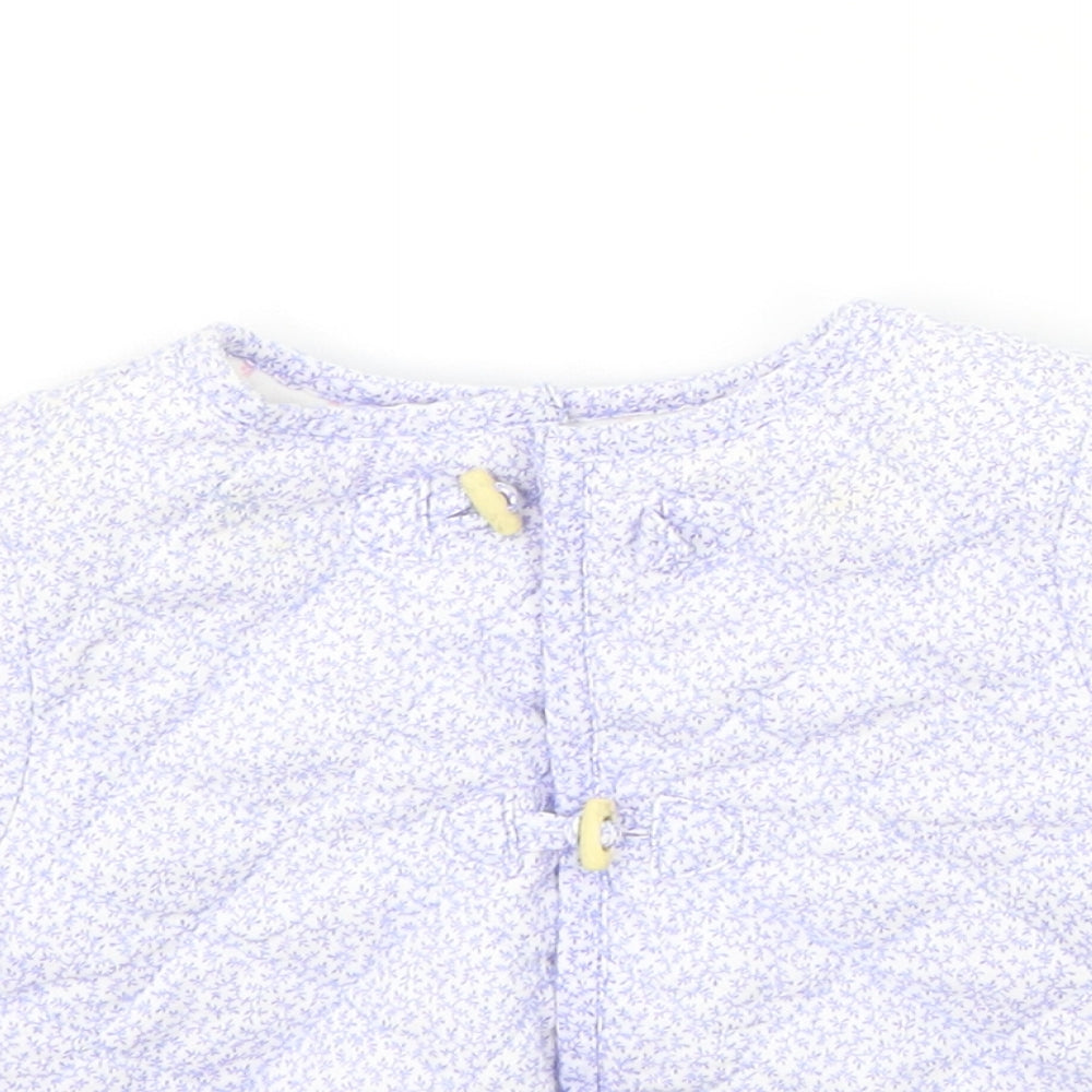 John Lewis Baby Blue Floral  Cardigan Jumper Size 6-9 Months