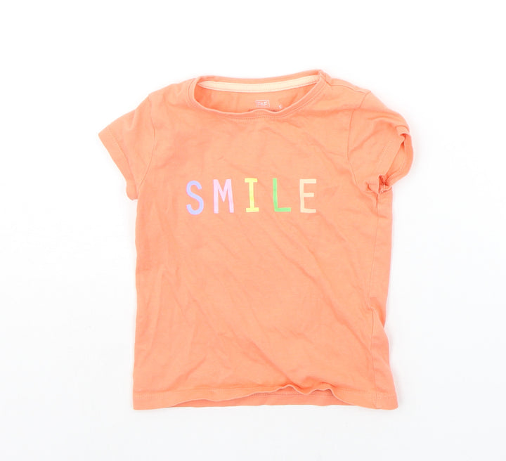 F&F Baby Orange   Basic T-Shirt Size 18-24 Months  - SMILE