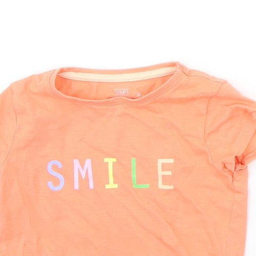 F&F Baby Orange   Basic T-Shirt Size 18-24 Months  - SMILE