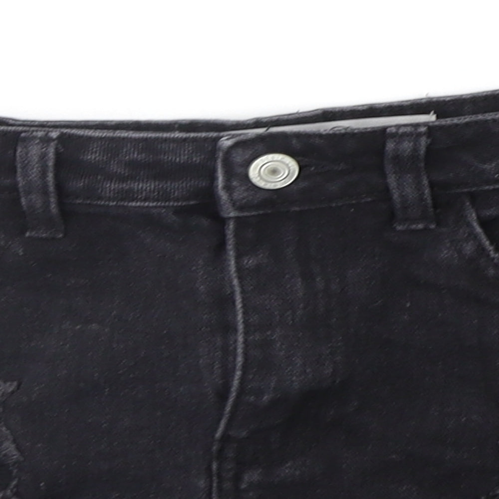 Denim & Co. Womens Black   Chino Shorts Size 10 - DISTRESSED
