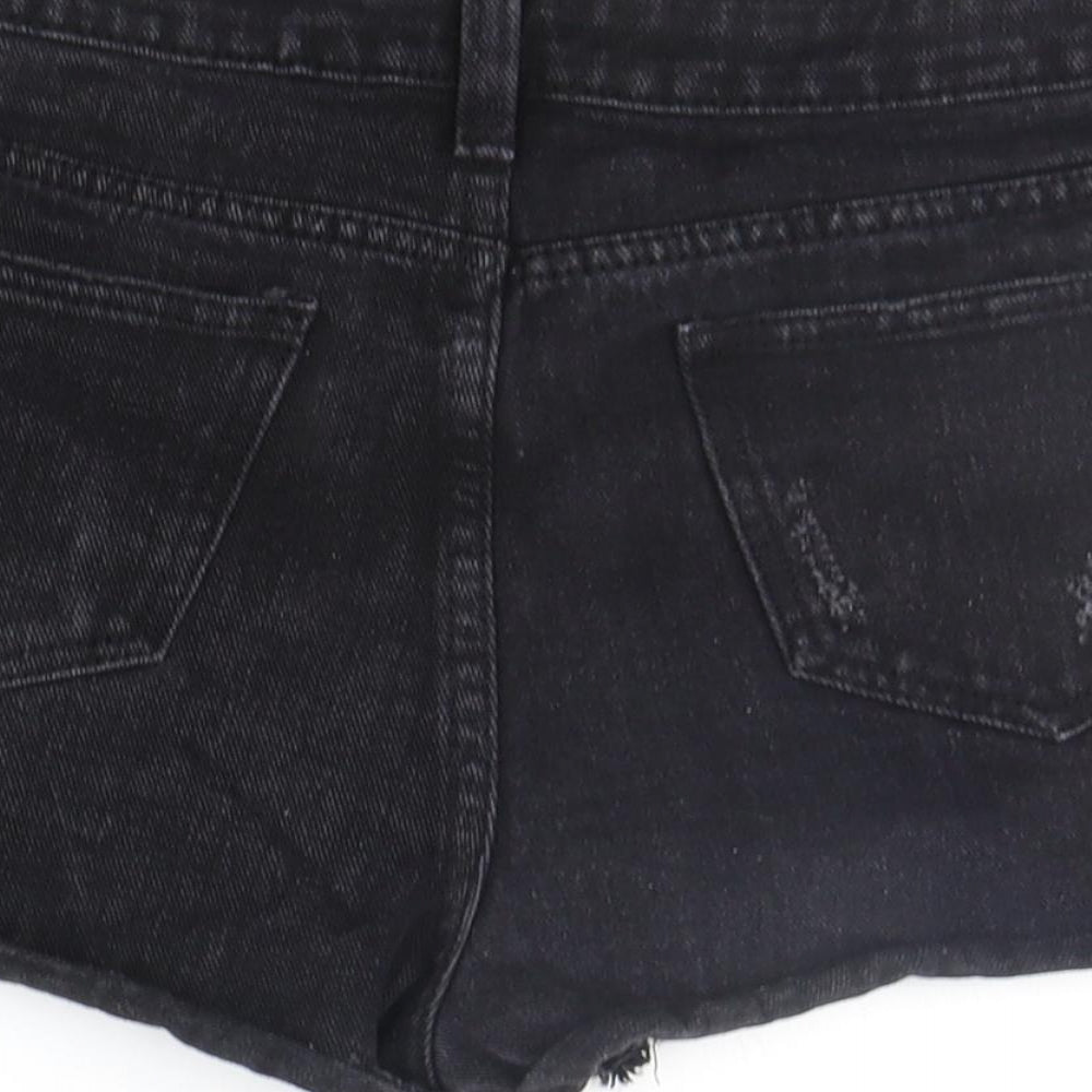 Denim & Co. Womens Black   Chino Shorts Size 10 - DISTRESSED