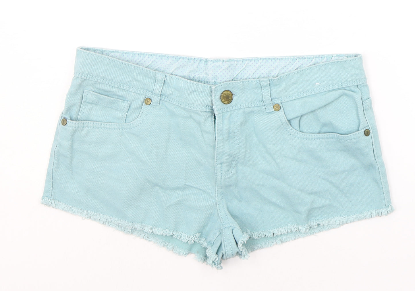 Denim & Co. Womens Green   Cut-Off Shorts Size 12