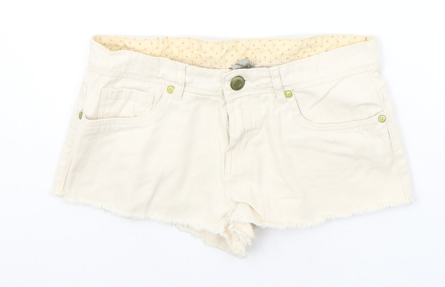 DENIM & CO Womens Yellow   Chino Shorts Size 12