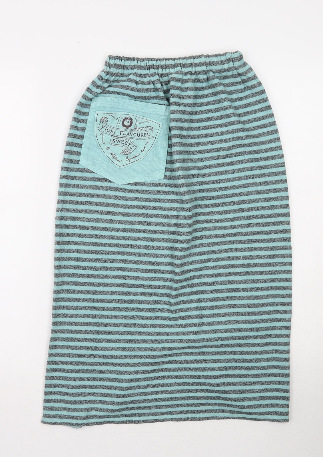 Preworn Womens Blue Striped  A-Line Skirt Size XS
