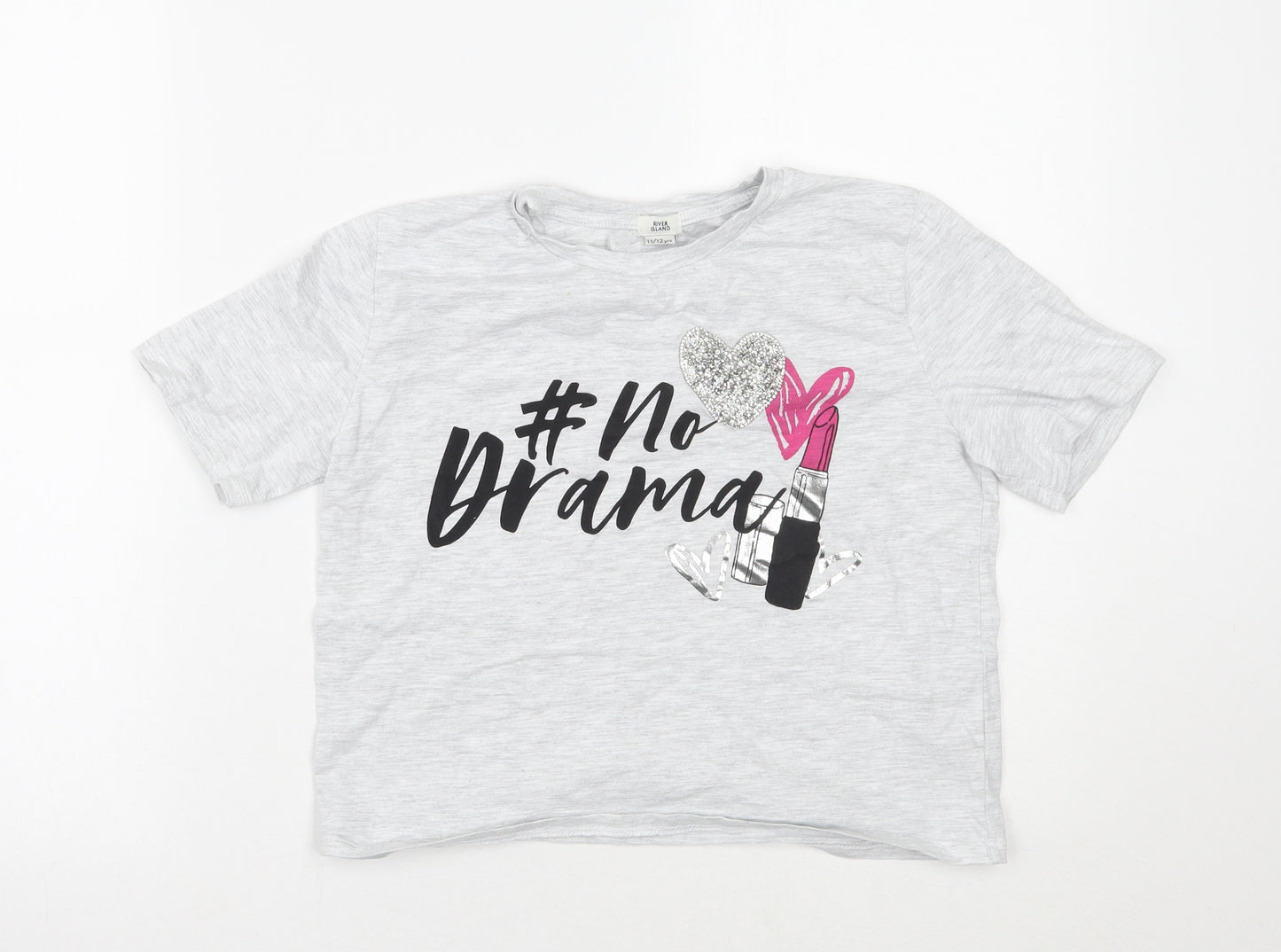 River Island Girls Grey   Basic T-Shirt Size 11-12 Years