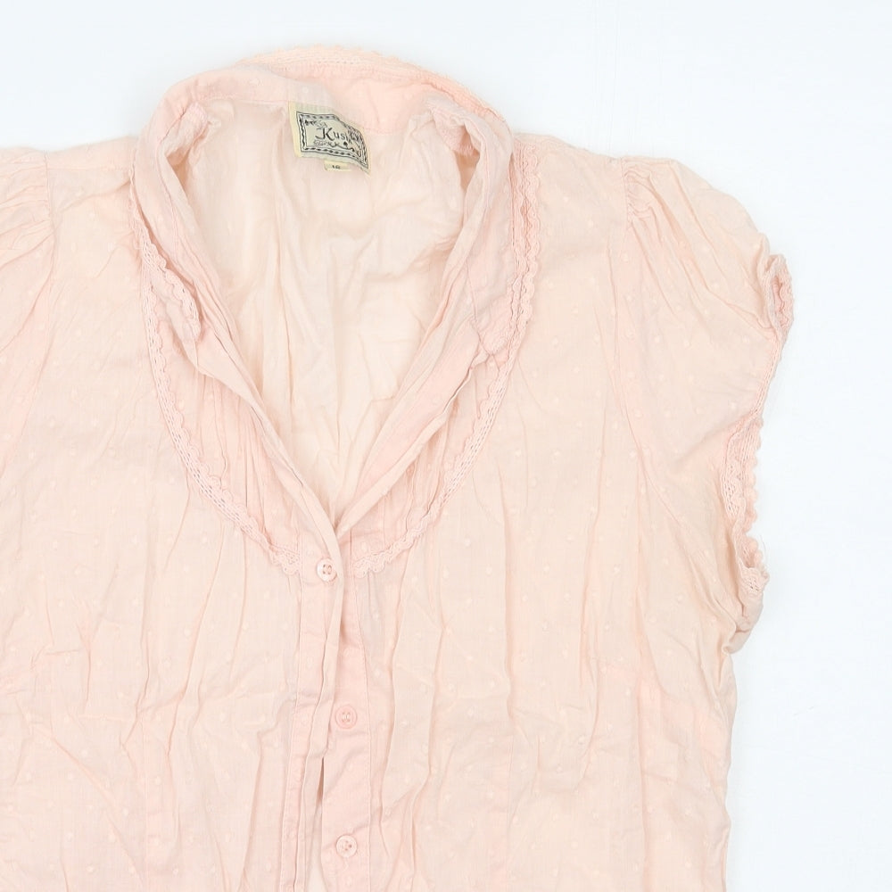Kushi Womens Pink   Basic Button-Up Size 16