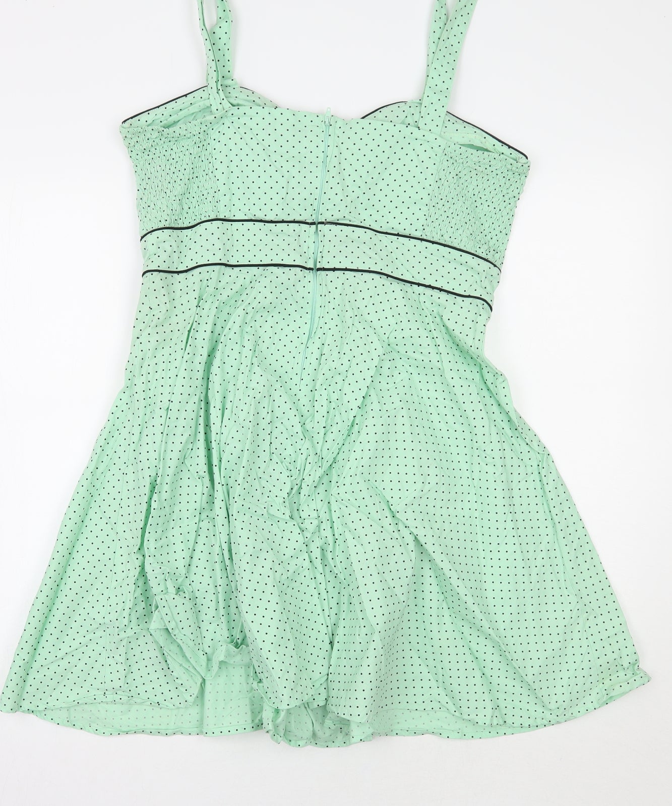 Hell Bunny Womens Green Polka Dot  A-Line  Size XL