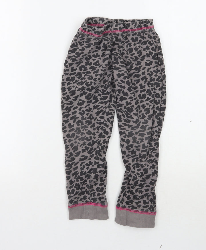 Lily & dan Girls Grey Animal Print   Pyjama Pants Size 5-6 Years