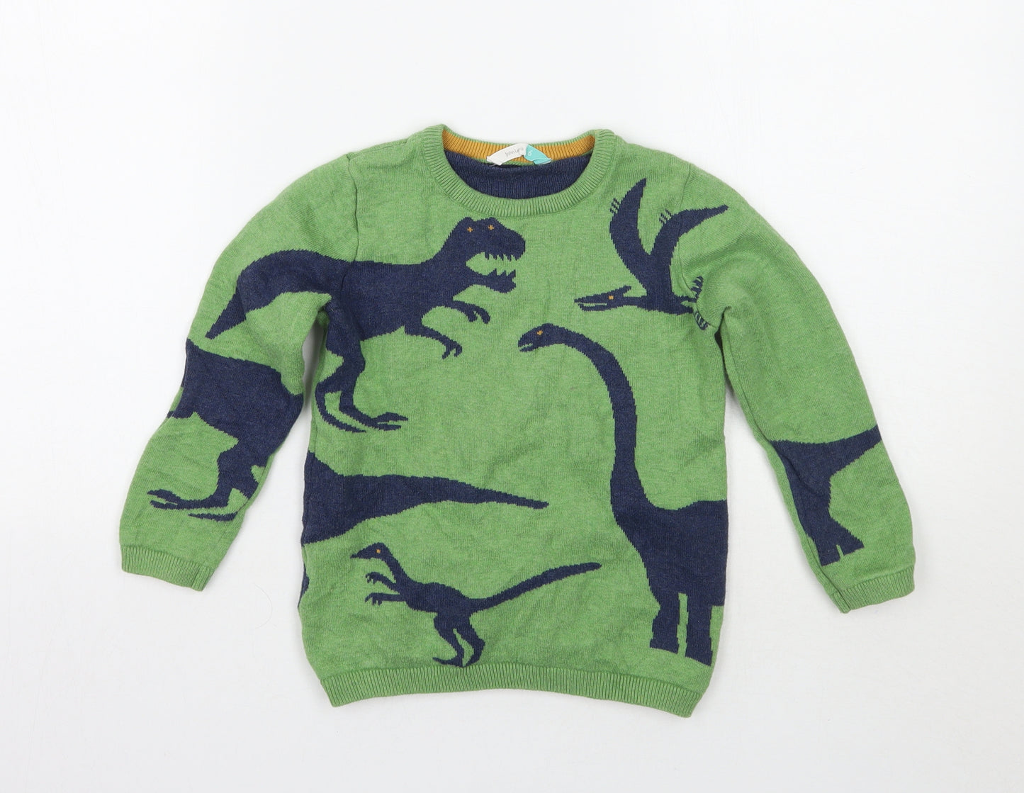 John Lewis Boys Green Animal Print  Pullover Jumper Size 6 Years
