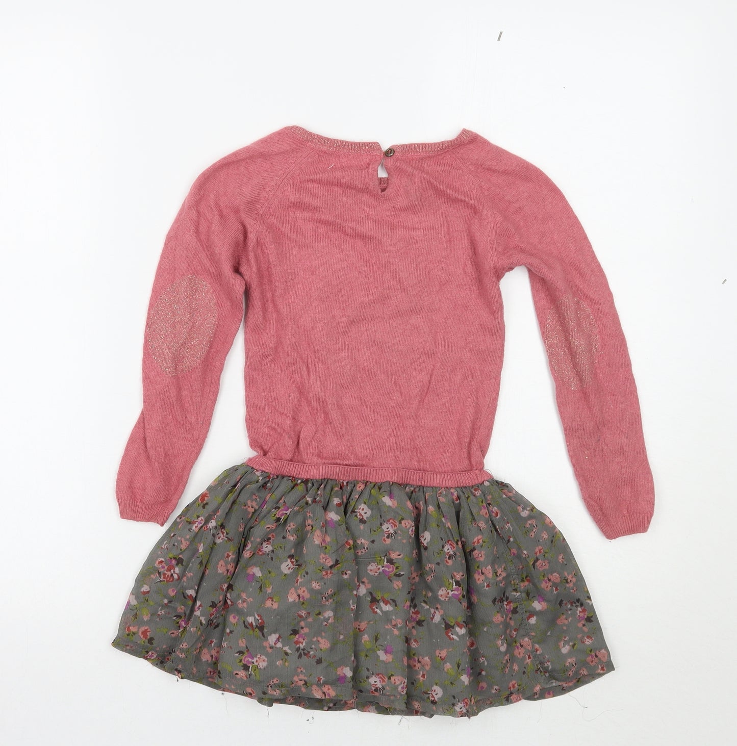 NEXT Girls Pink Floral Ramie A-Line  Size 5-6 Years