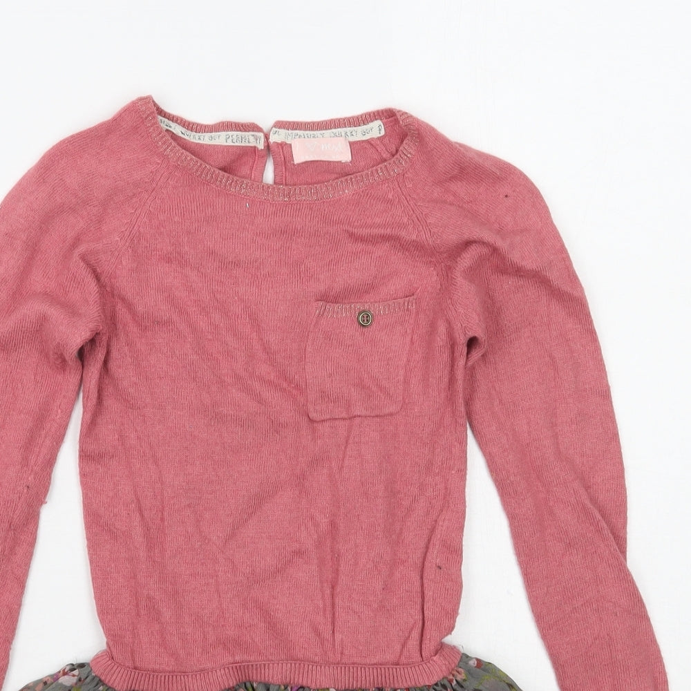 NEXT Girls Pink Floral Ramie A-Line  Size 5-6 Years