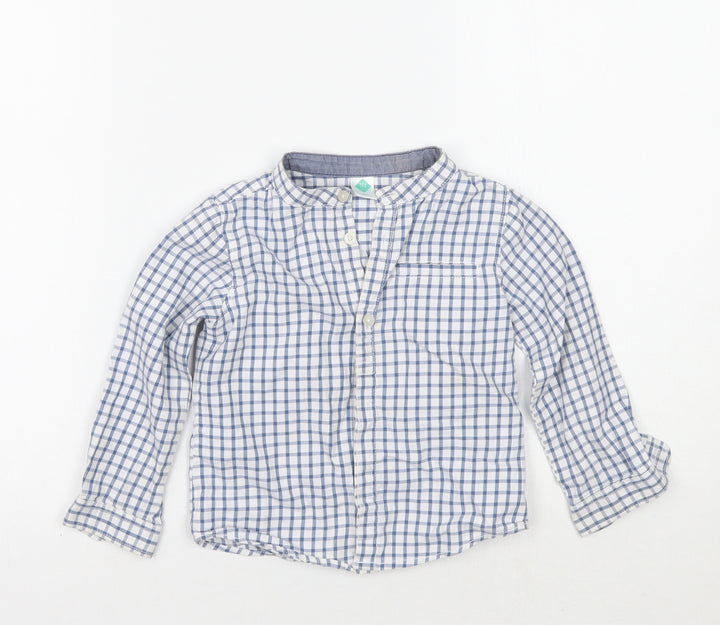 TEX Boys White Check Basic Button-Up Size 2 Years