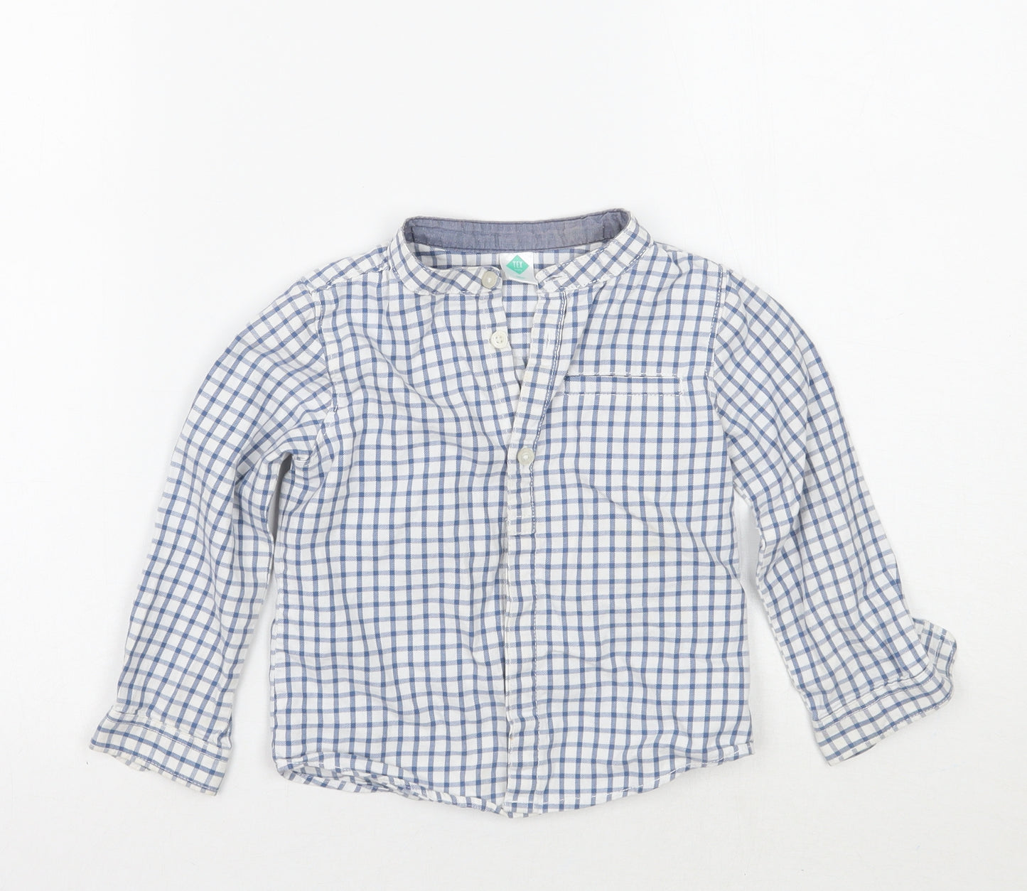 TEX Boys White Check  Basic Button-Up Size 2 Years