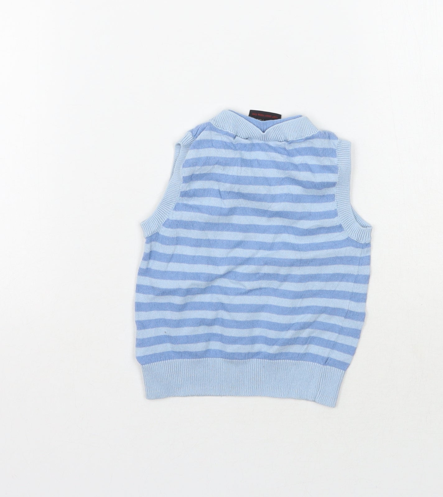 NEXT Boys Blue Striped  Vest Jumper Size 3-6 Months