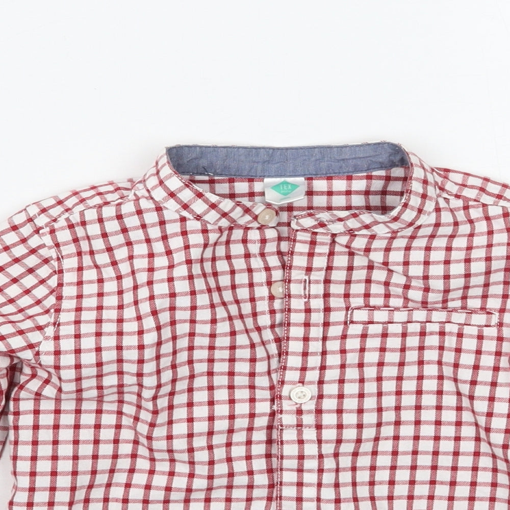 TEX Boys Red Check  Basic Button-Up Size 2-3 Years
