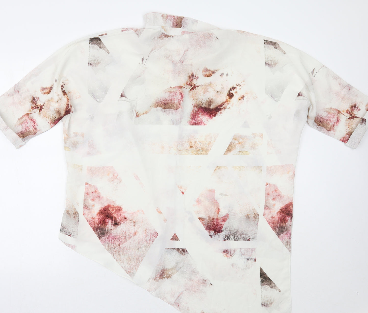 River Island Womens Ivory Floral  Basic Button-Up Size 10