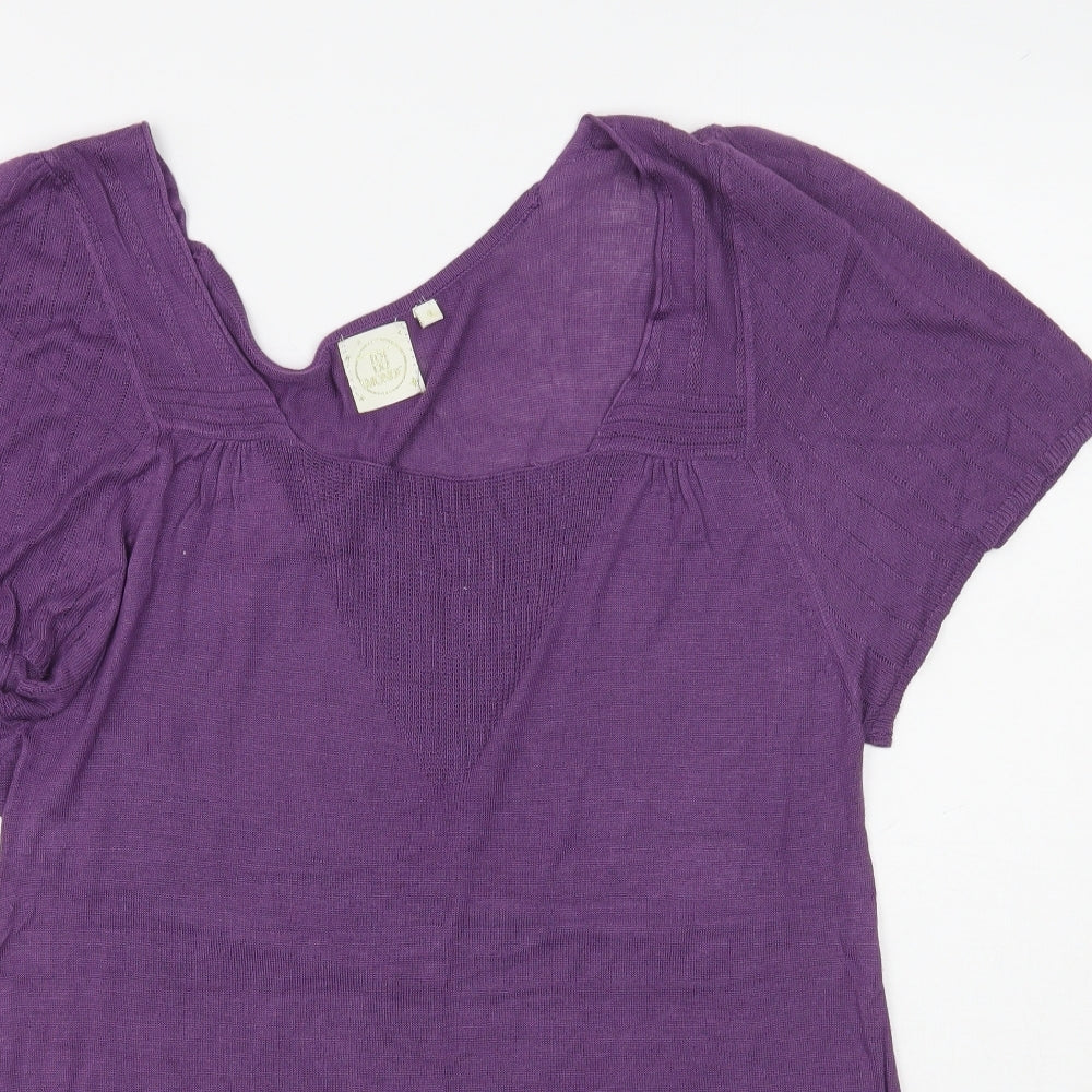 Tot Du Mond Womens Purple   Basic T-Shirt Size L