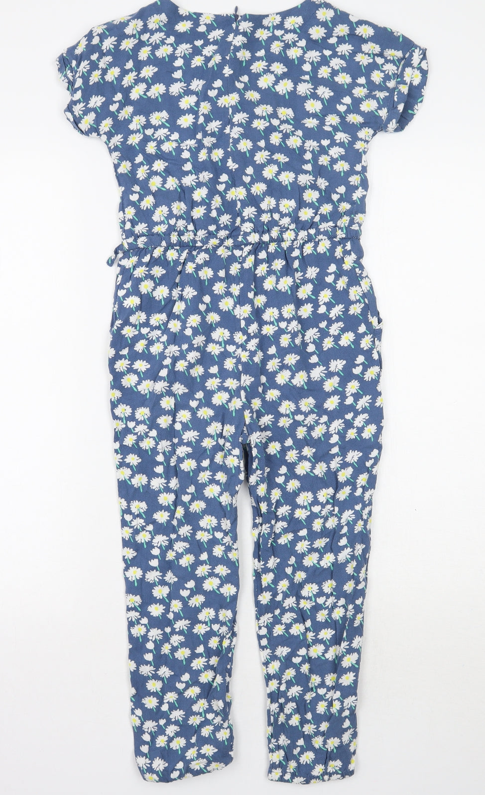 John Lewis Girls Blue Floral  Jumpsuit One-Piece Size 7 Years