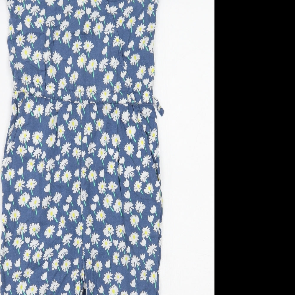 John Lewis Girls Blue Floral  Jumpsuit One-Piece Size 7 Years