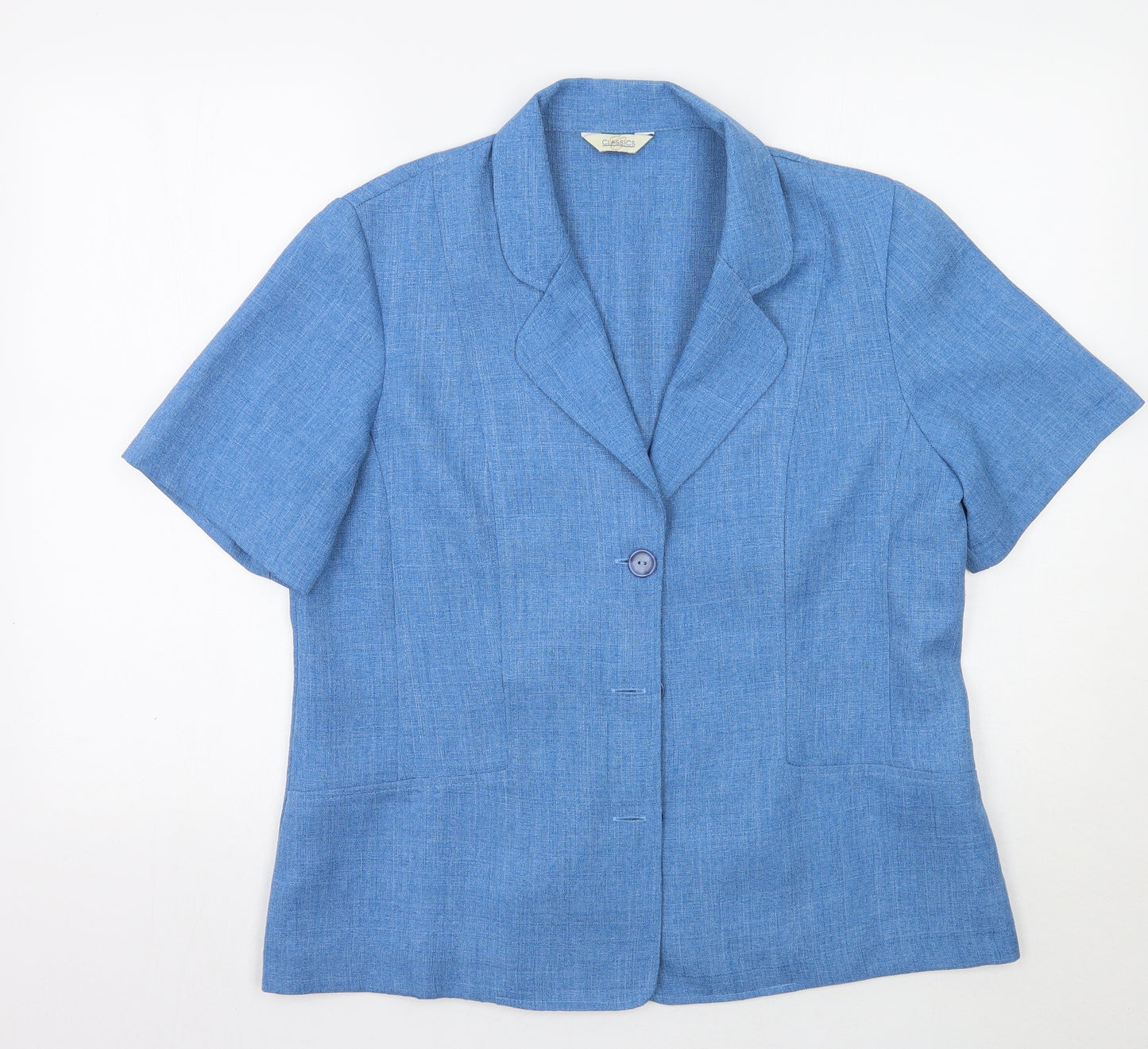 Classics Womens Blue   Basic Button-Up Size 16