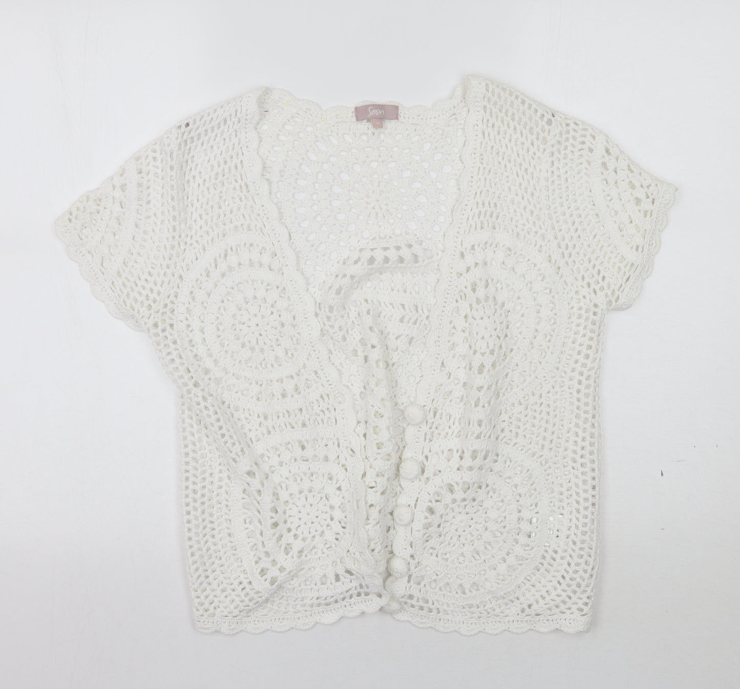 Soon Womens White   Cardigan Jumper Size 18
