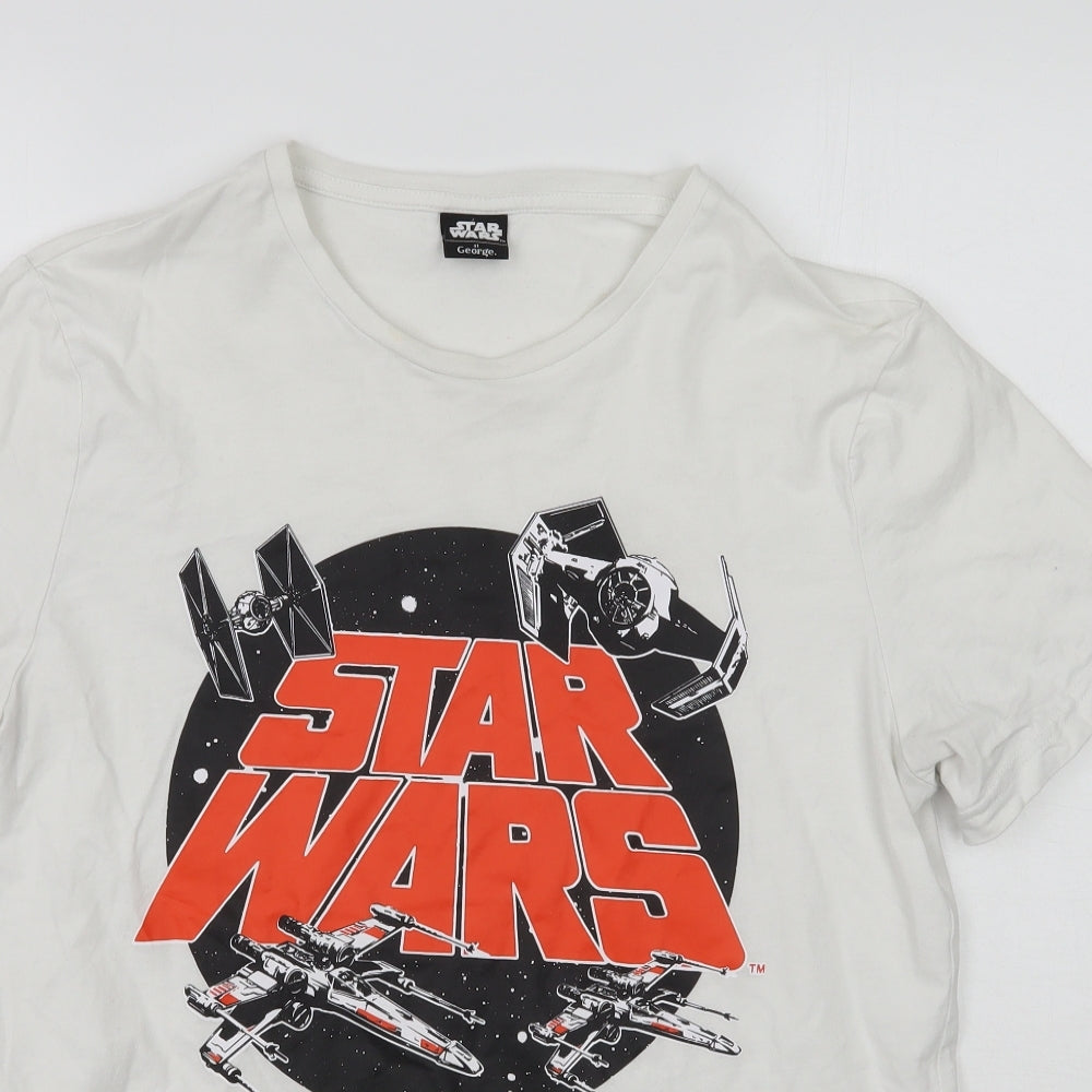 George Mens White    T-Shirt Size M