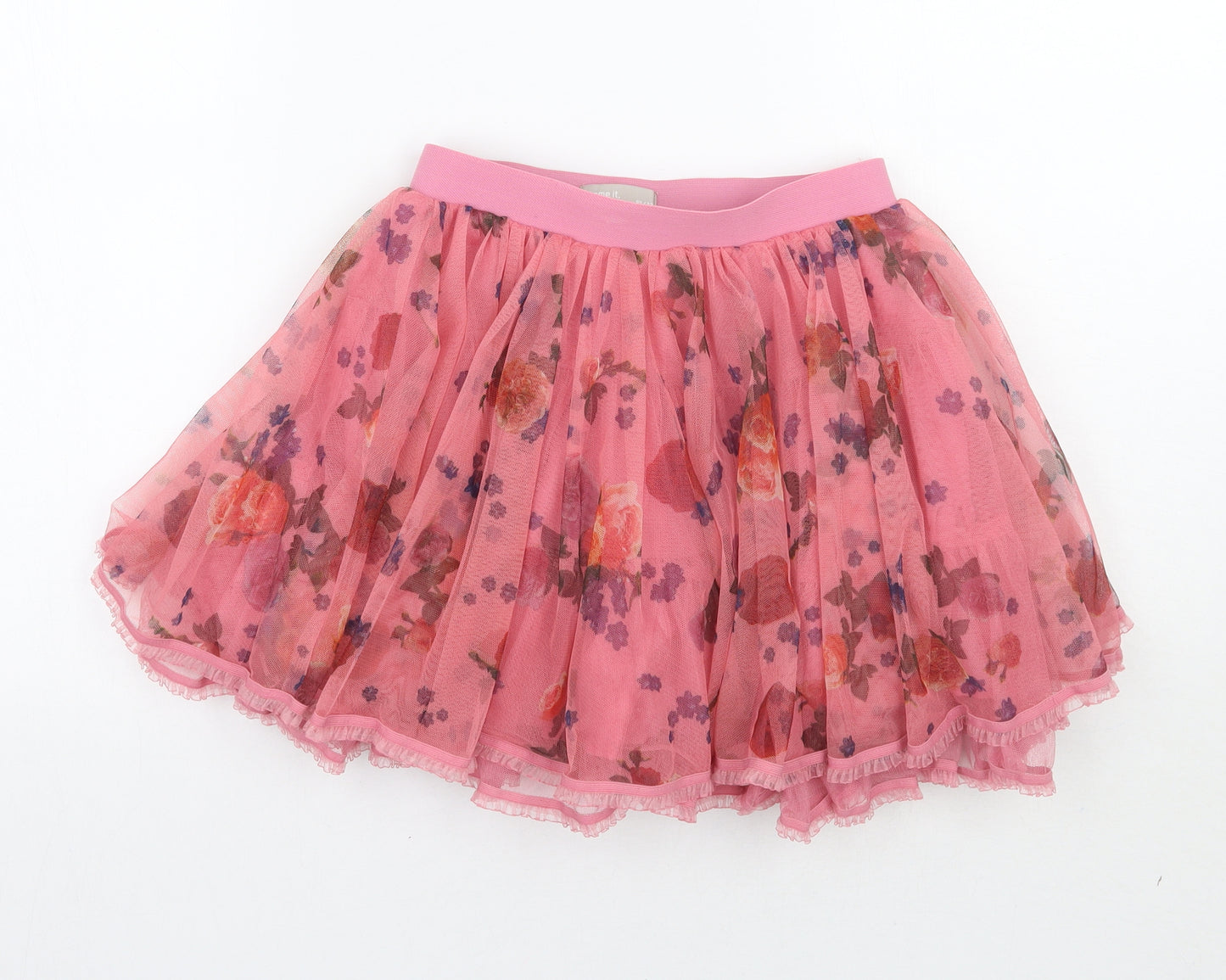 name it Girls Pink Floral  Tutu Skirt Size 9 Years