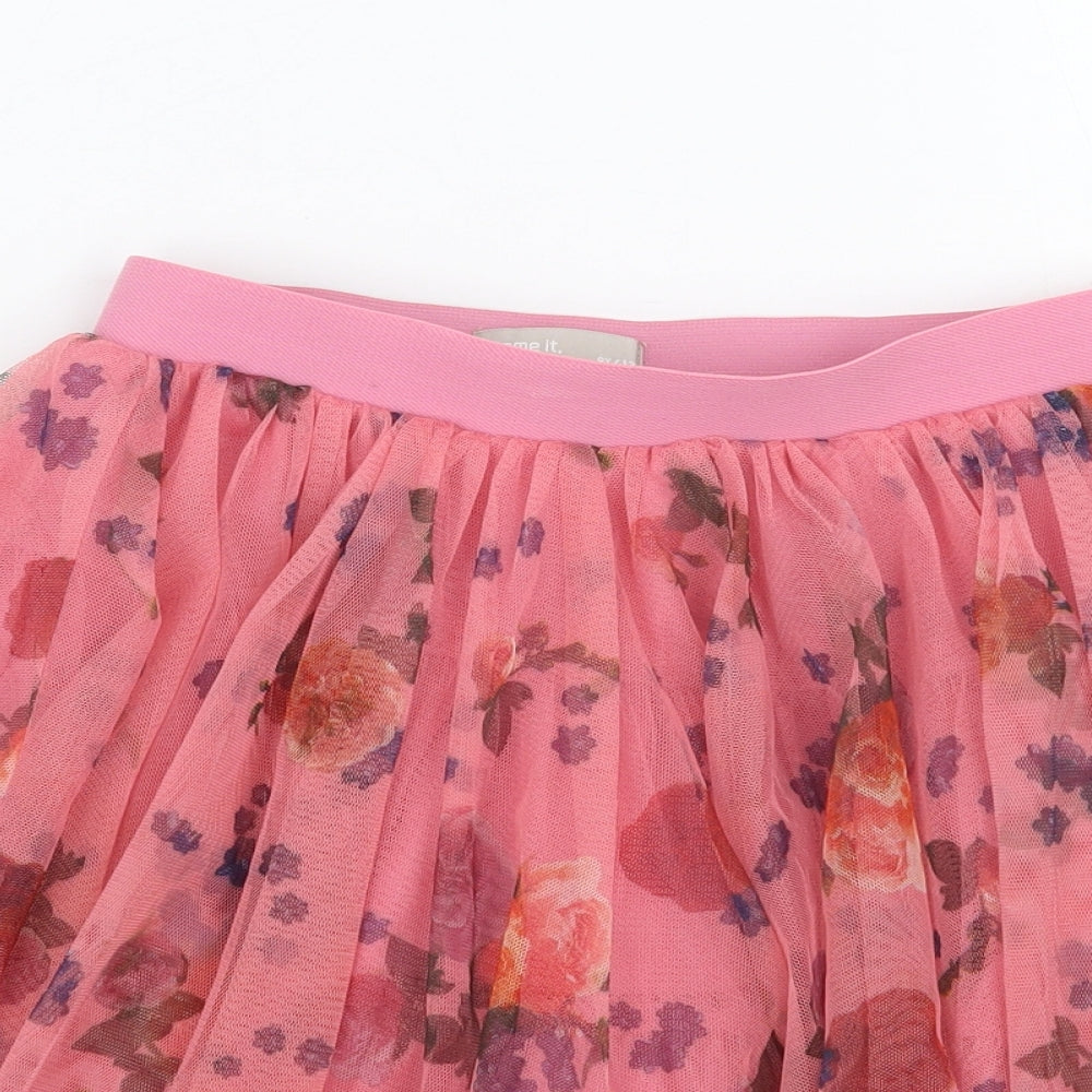 name it Girls Pink Floral  Tutu Skirt Size 9 Years