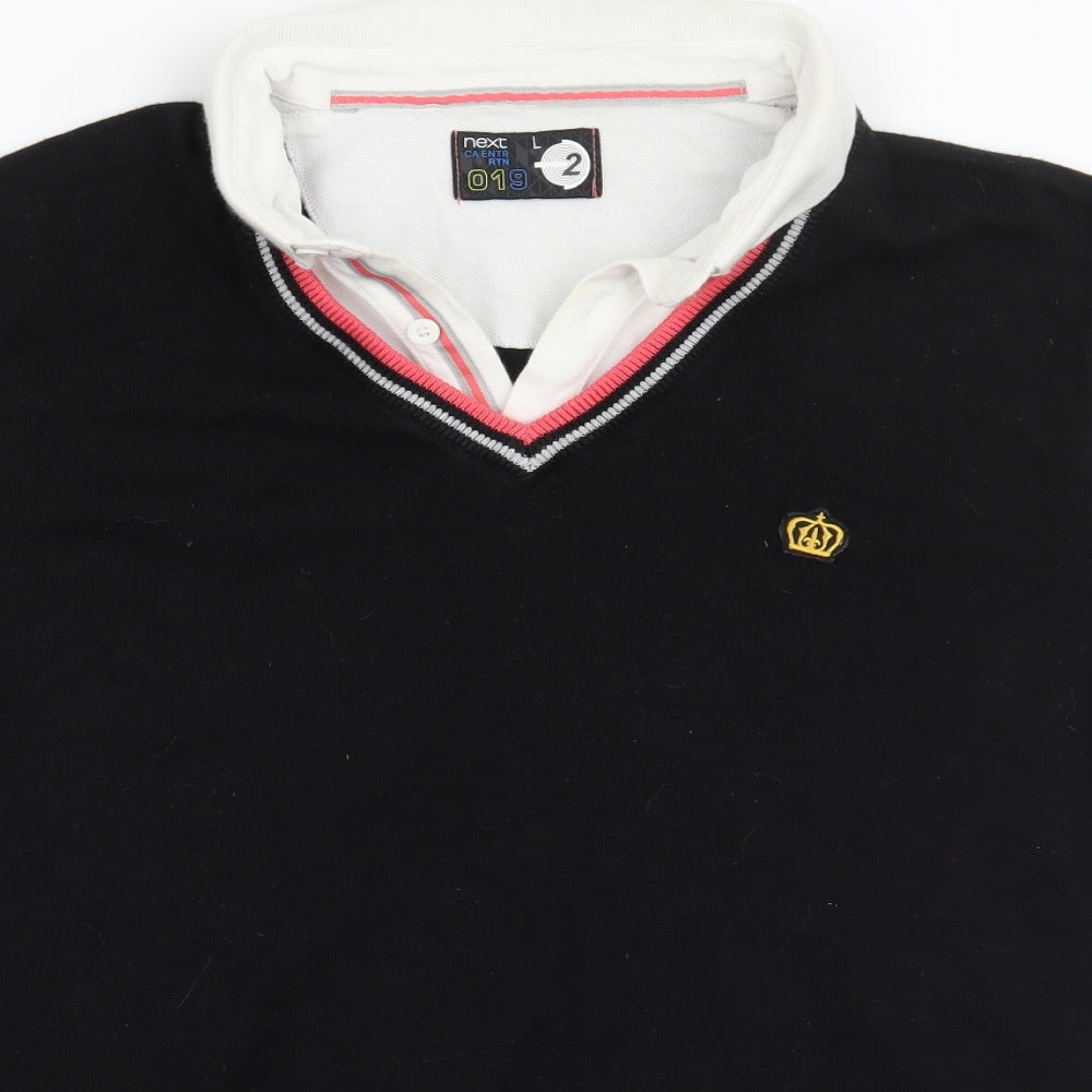 NEXT Mens Black    Polo Size L