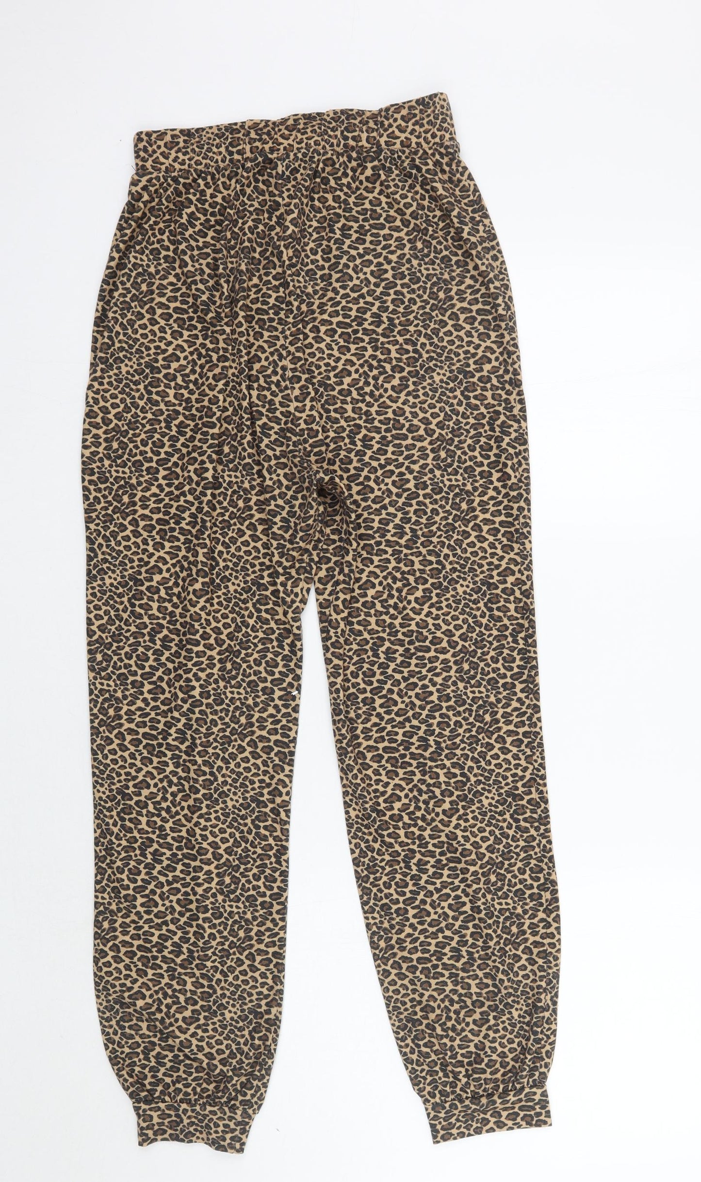 Primark Womens Brown Animal Print  Sweatpants Trousers Size 8 L27 in