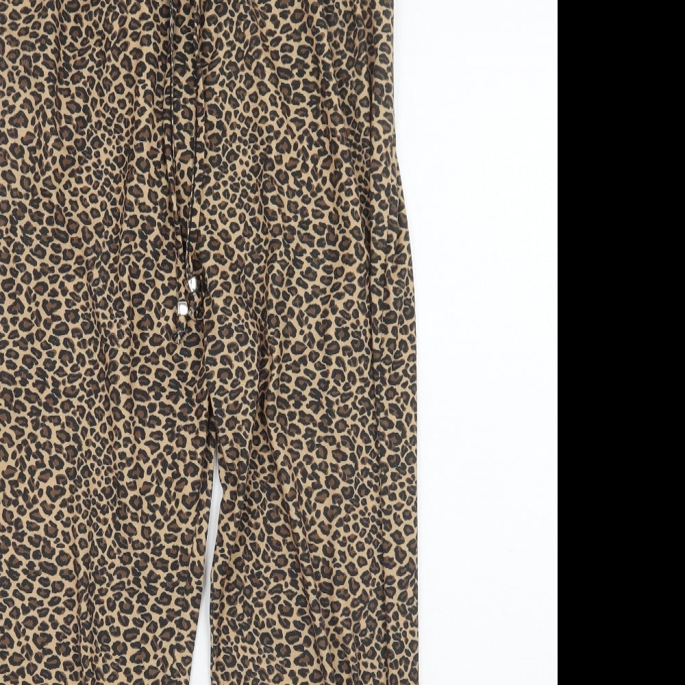 Primark Womens Brown Animal Print  Sweatpants Trousers Size 8 L27 in