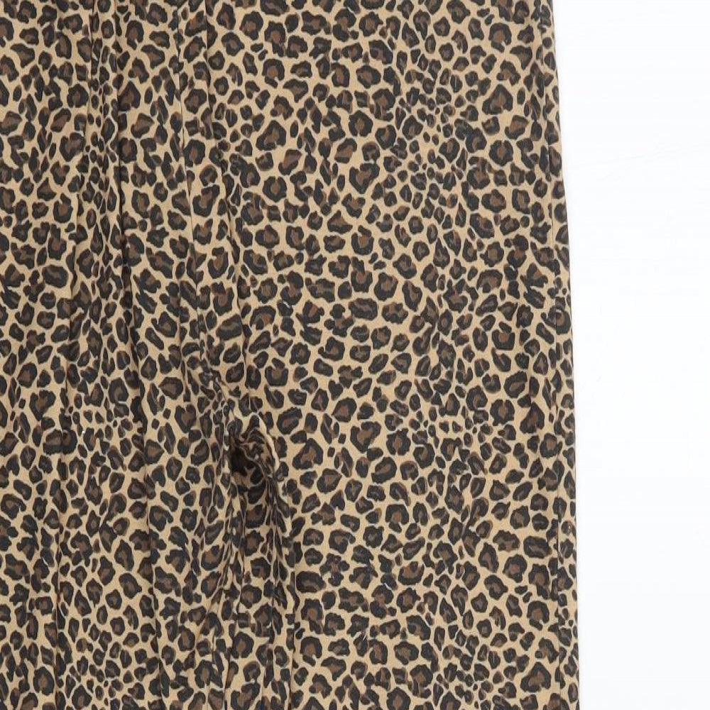 Primark Womens Brown Animal Print  Sweatpants Trousers Size 8 L27 in