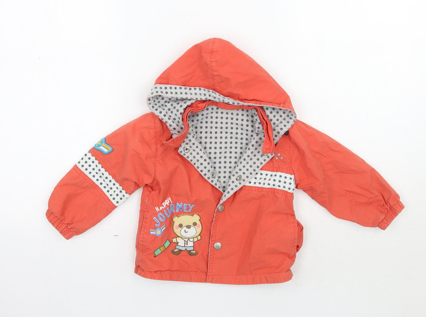Deartalk Boys Orange   Jacket Coat Size 9-12 Months