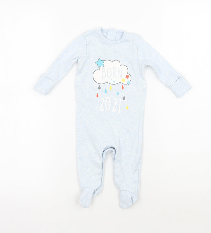 Matalan Baby Blue Babygrow One-Piece Size 0-3 Months