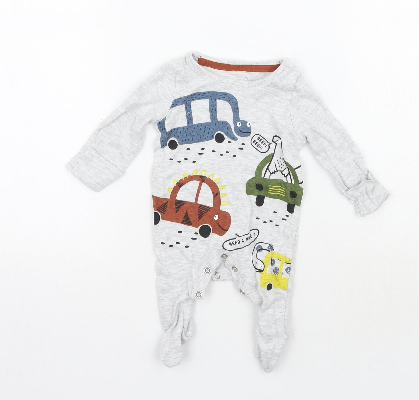 Matalan Boys Grey Geometric  Babygrow One-Piece Size Newborn