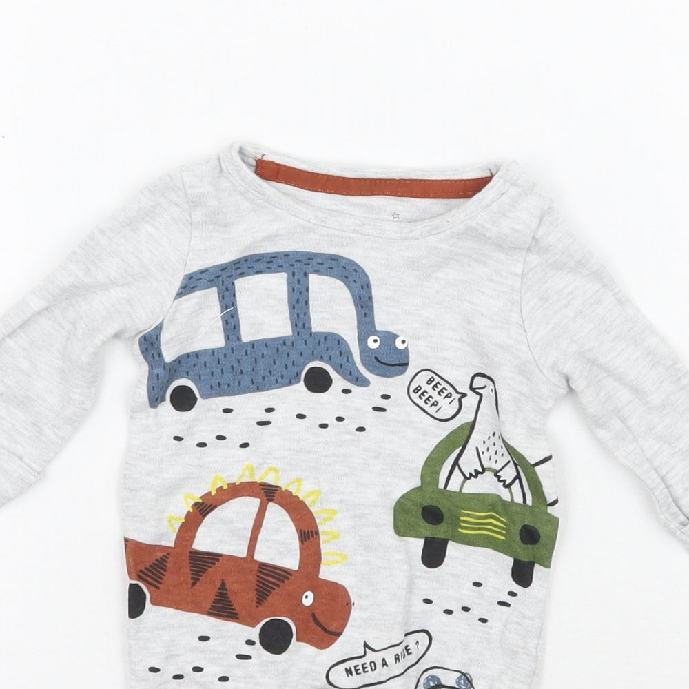 Matalan Boys Grey Geometric  Babygrow One-Piece Size Newborn