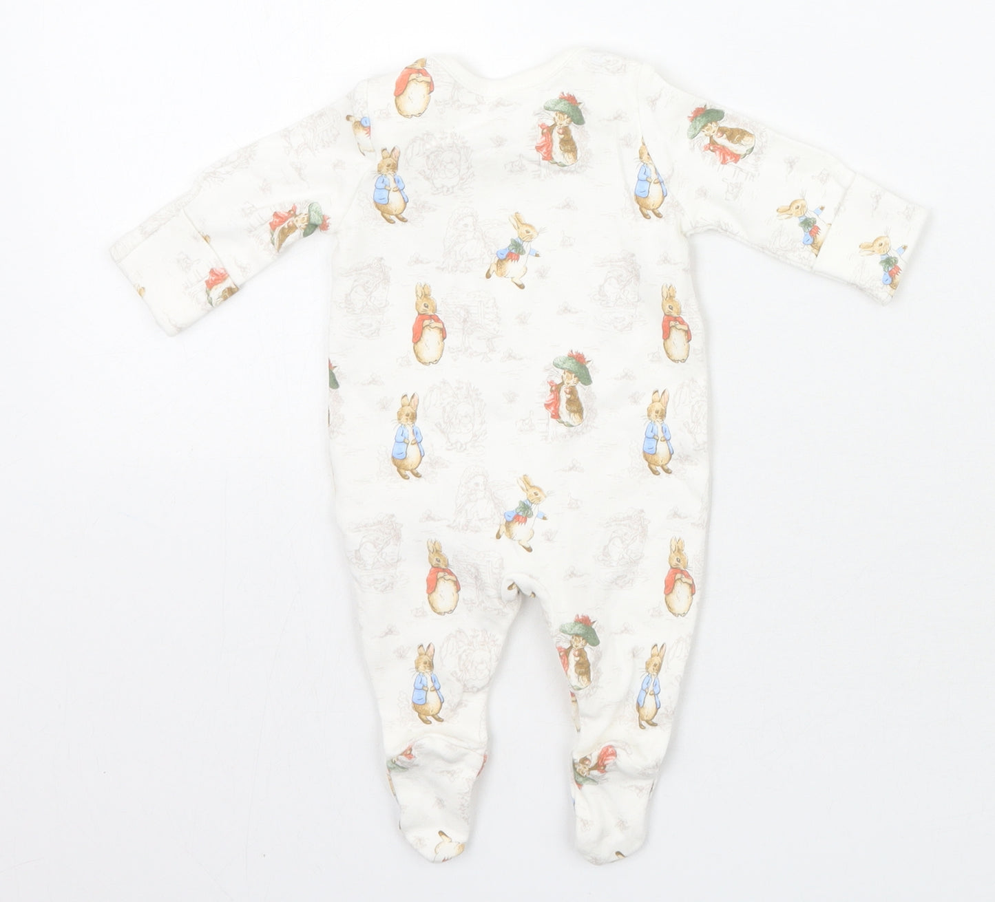Nutmeg Baby Ivory Animal Print  Babygrow One-Piece Size Newborn  - Tiny baby