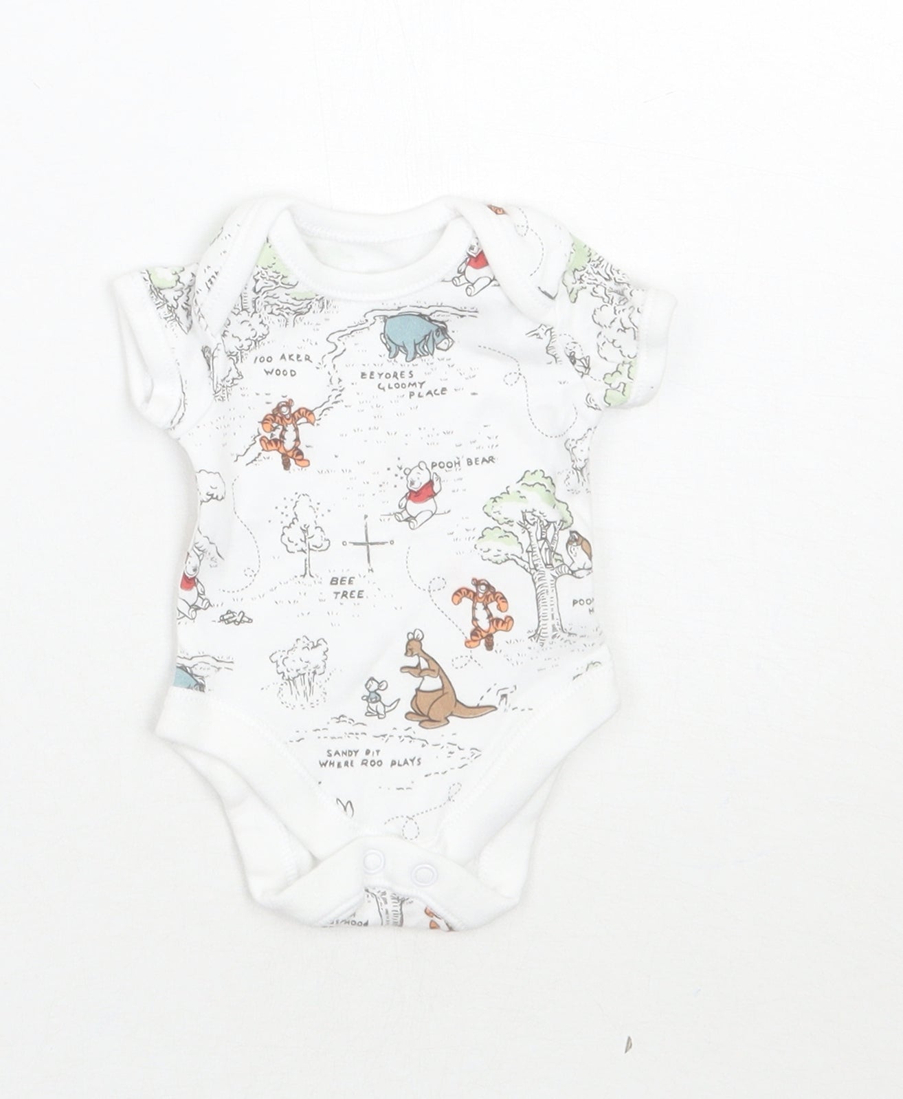 George Baby White Geometric  Babygrow One-Piece Size Newborn  - Tiny baby