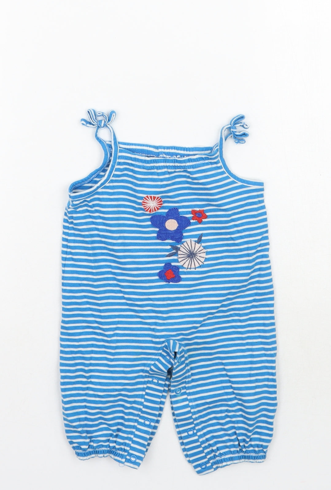 Marks and Spencer Girls Blue Striped  Romper One-Piece Size 3-6 Months