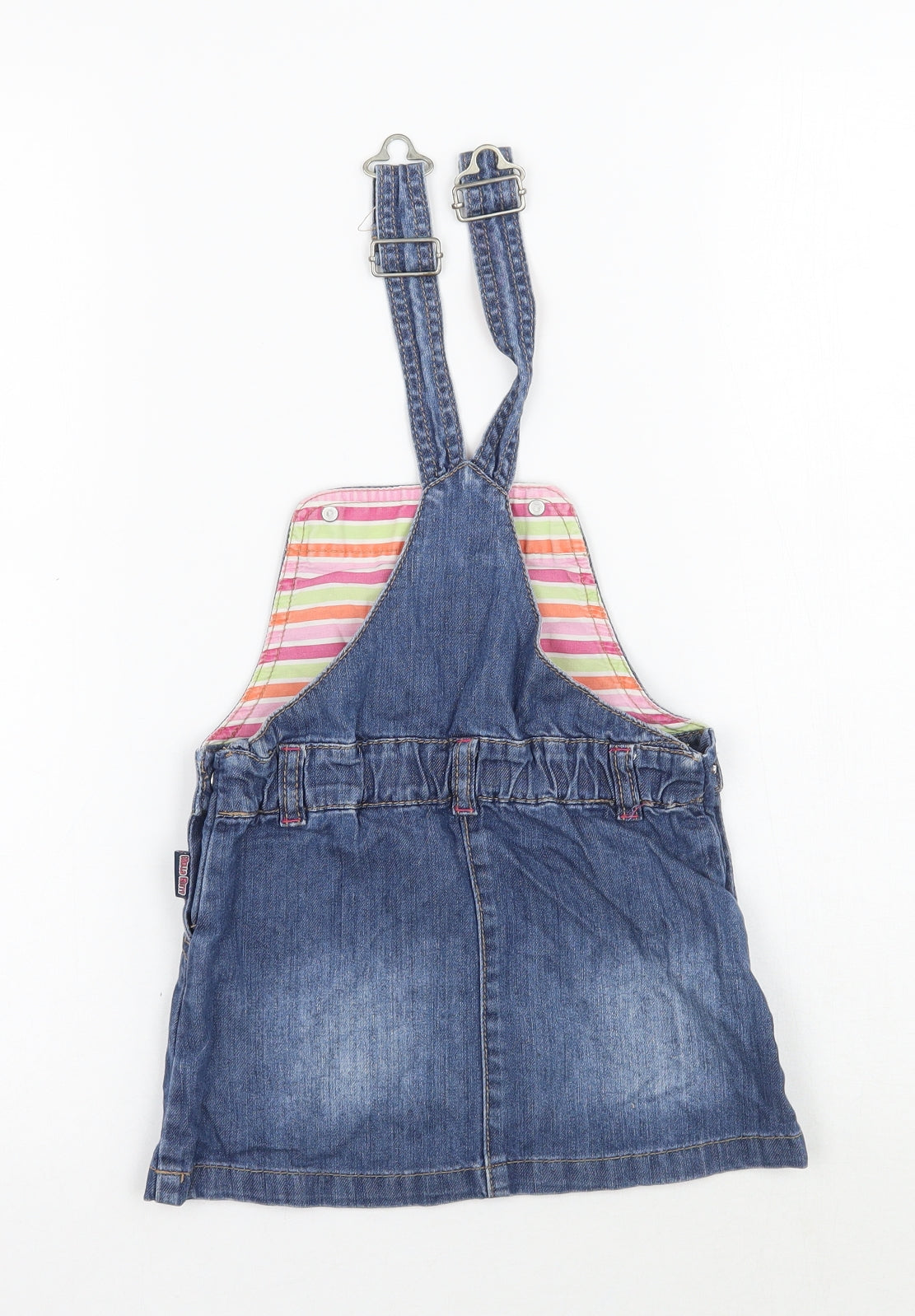 H&M Girls Blue   Pinafore/Dungaree Dress  Size 9-12 Months
