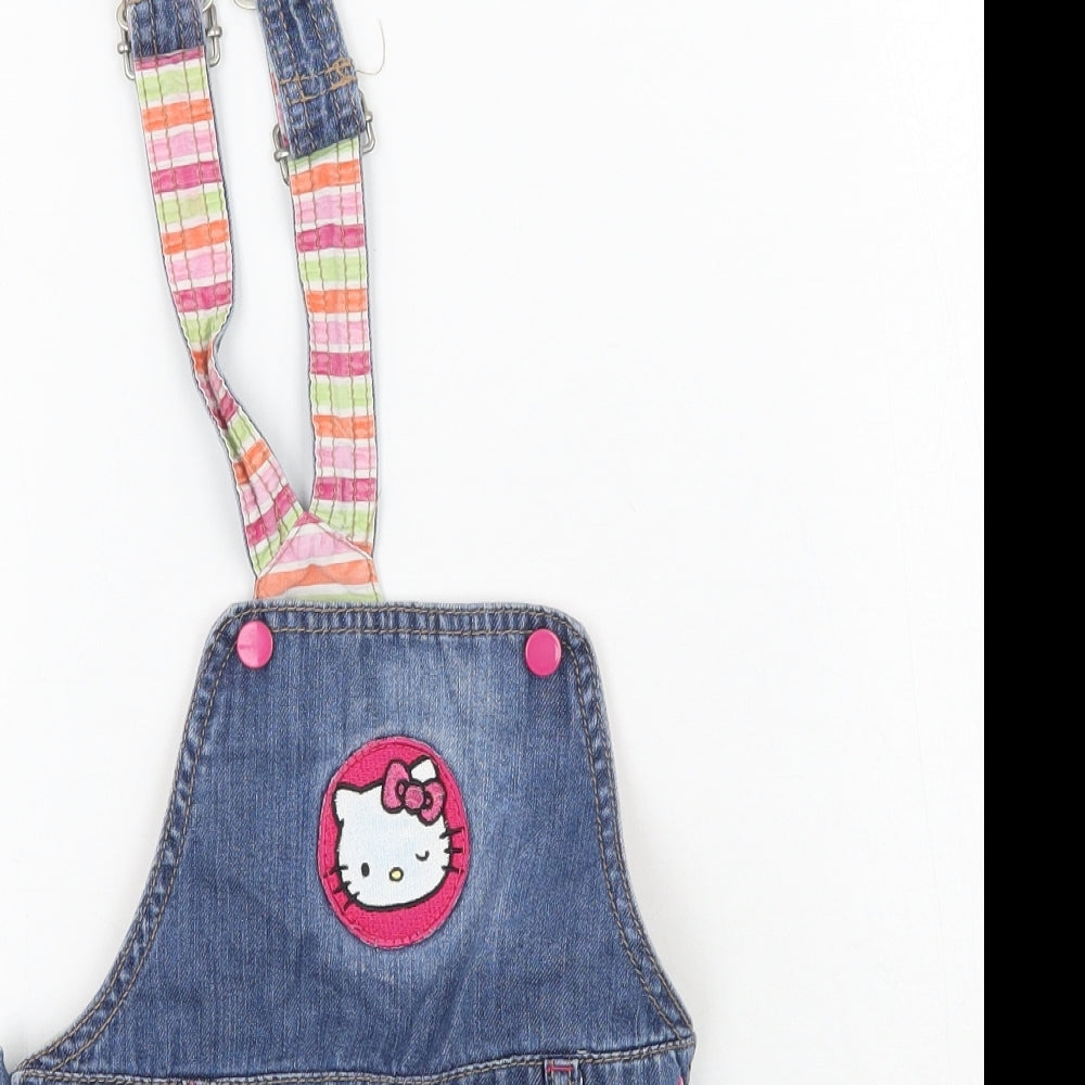 H&M Girls Blue   Pinafore/Dungaree Dress  Size 9-12 Months